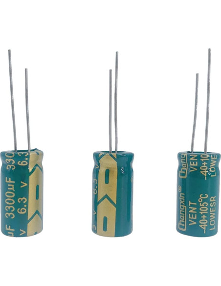 20 Capacitores Electrolíticos Cermant 3300uF 6.3V 10x20mm