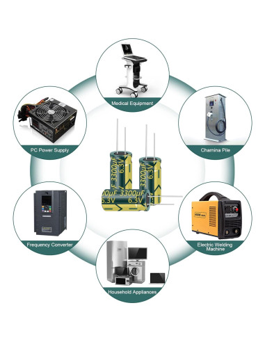 20 Capacitores Electrolíticos Cermant 3300uF 6.3V 10x20mm