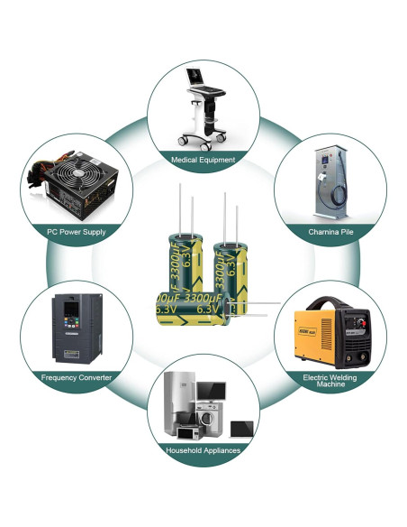 20 Capacitores Electrolíticos Cermant 3300uF 6.3V 10x20mm