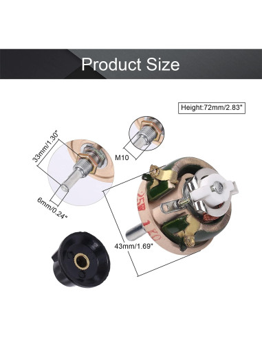 Potenciometro Cerámico 25W 1K Ohm Fielect Regulador RPM