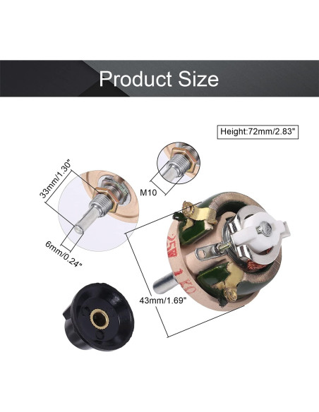 Potenciometro Cerámico 25W 1K Ohm Fielect Regulador RPM