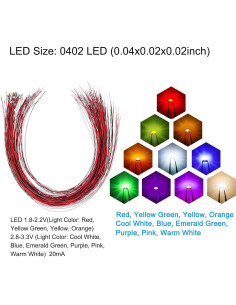 Juego de Micro LED Pre-cableado PATIKIL 100 Piezas 25 cm 2