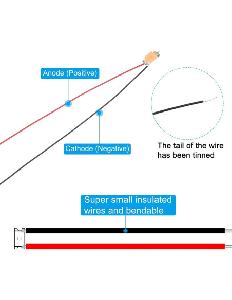 Juego de Micro LED Pre-cableado PATIKIL 100 Piezas 25 cm
