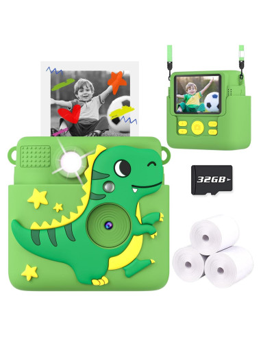 Cámara Instantánea para Niños Careenoah 1080P Verde 32GB