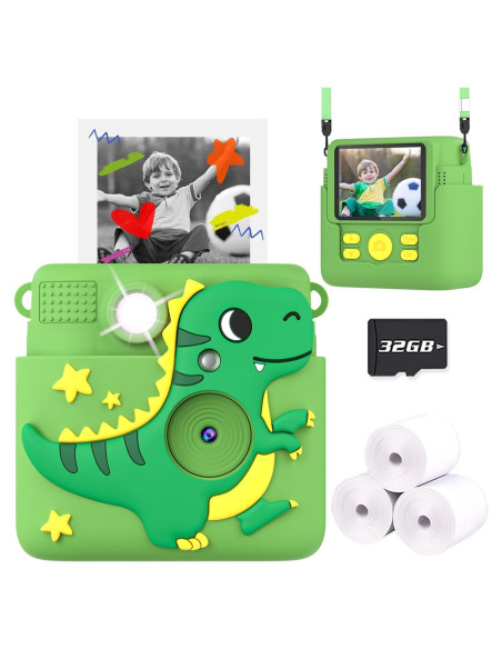 Cámara Instantánea para Niños Careenoah 1080P Verde 32GB