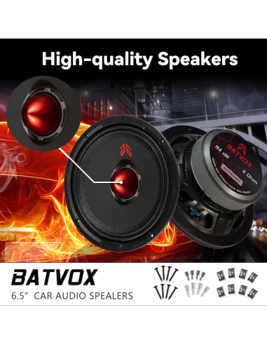 Altavoces de Audio Guooreat MX65E1 6.5" 400W Negro (2 Pzs)