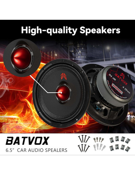 Altavoces de Audio Guooreat MX65E1 6.5" 400W Negro (2 Pzs)