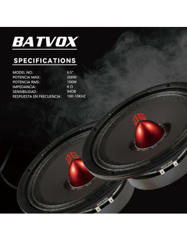 Altavoces de Audio Guooreat MX65E1 6.5" 400W Negro (2 Pzs)