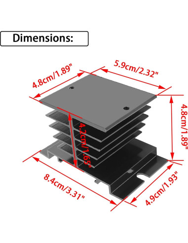 Disipador de Calor SSR Aluminio Aracombie 3PCS 10A-40A