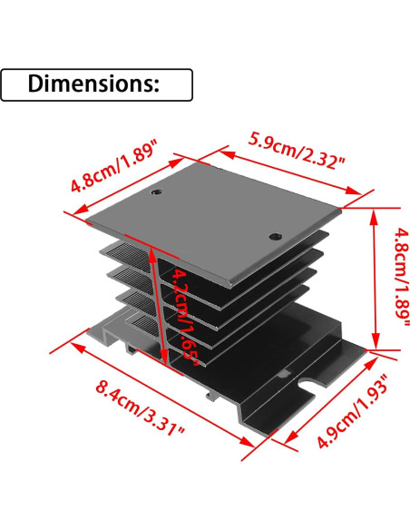 Disipador de Calor SSR Aluminio Aracombie 3PCS 10A-40A