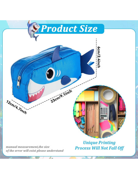 Estuche de Lápices 3D Tiburón Qyeahkj - Gran Capacidad