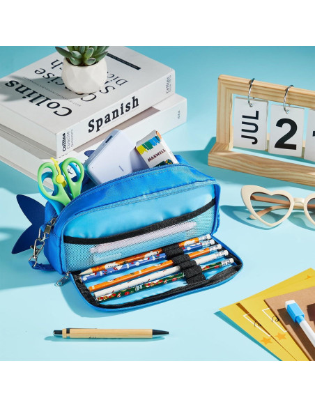 Estuche de Lápices 3D Tiburón Qyeahkj - Gran Capacidad