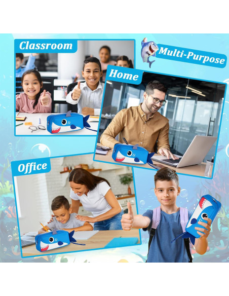 Estuche de Lápices 3D Tiburón Qyeahkj - Gran Capacidad