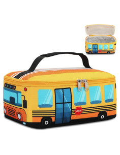 Caja de Almuerzo Aislada LEDAOU Amarillo Autobús para Niños