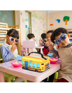 Caja de Almuerzo Aislada LEDAOU Amarillo Autobús para Niños 2