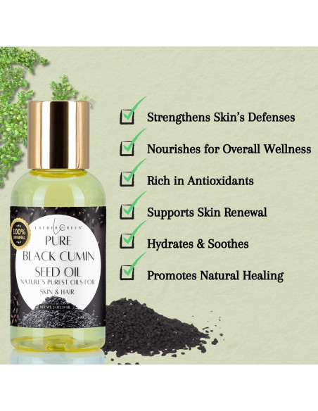 Aceite Puro de Semilla Negra Lather Green 3x59ml Hidratante