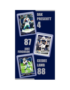 Paquete de 9 Tarjetas de Fútbol Dallas Cowboys + Pulseras 2