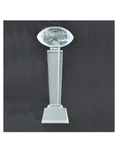 Trofeo Deportivo de Cristal Genérico Fútbol 28cm Personalizable