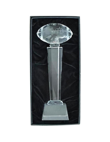 Trofeo Deportivo de Cristal Genérico Fútbol 28cm Personalizable