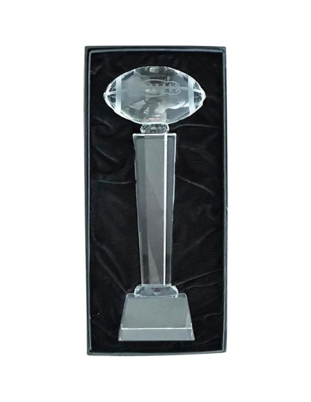 Trofeo Deportivo de Cristal Genérico Fútbol 28cm Personalizable
