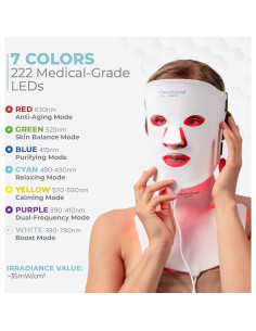Máscara LED Facial y de Cuello Nourished NBS-1 7 Colores 2