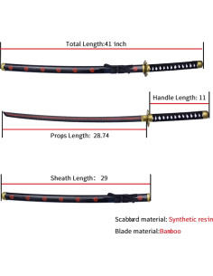 Espada de Anime Zoro Wado Ichimonji 105 cm con Soporte 2