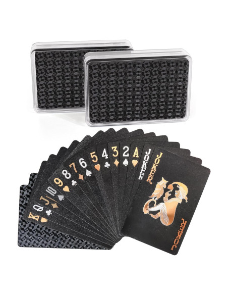 Cartas de Jugar de Plástico LotFancy - 2 Barajas Impermeables