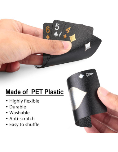 Cartas de Jugar de Plástico LotFancy - 2 Barajas Impermeables