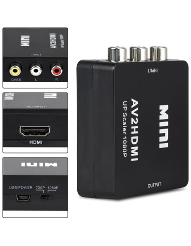 Convertidor RCA a HDMI Wonlyus 1080P para TV y PC