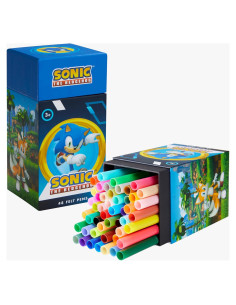 Set de 48 Marcadores Lavables Sonic The Hedgehog para Niños