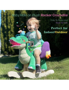 Juguete Balancín Cocodrilo de Peluche Labebe 70x34x59cm 2