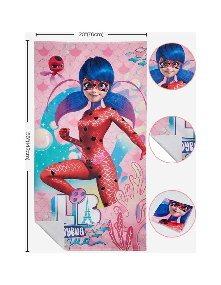 Toalla de baño Micotaku Aqua Ladybug 127x76 cm suave