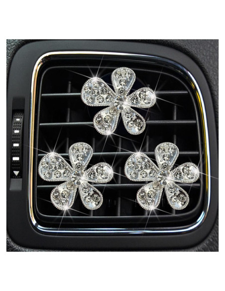 3 Clips de Ventilación de Aire Margarita Myuiao Plateados