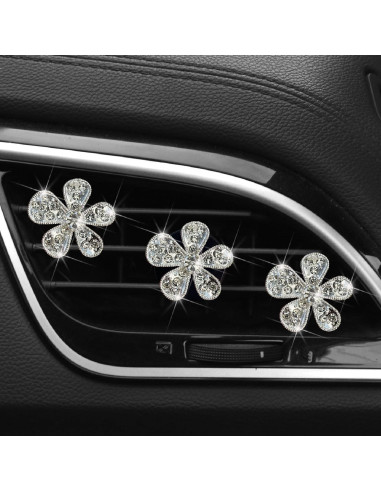 3 Clips de Ventilación de Aire Margarita Myuiao Plateados