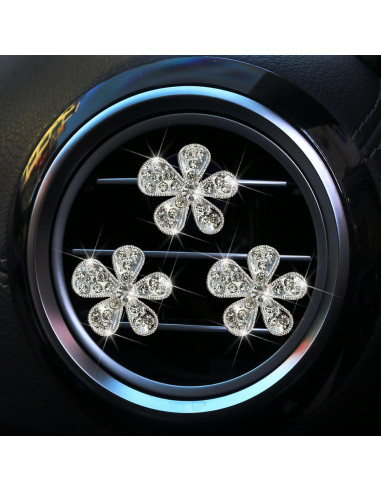 3 Clips de Ventilación de Aire Margarita Myuiao Plateados