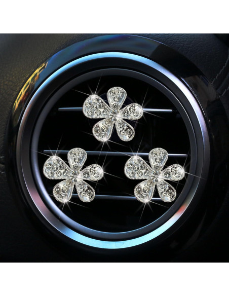 3 Clips de Ventilación de Aire Margarita Myuiao Plateados