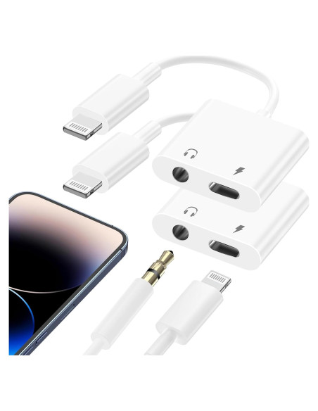 Adaptador Lightning a 3.5mm + Carga - esbeecables - 2 en 1