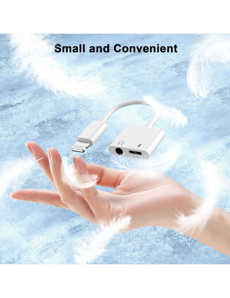 Adaptador Lightning a 3.5mm + Carga - esbeecables - 2 en 1