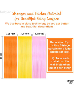 Fondo de Flecos KatchOn 3 Piezas Naranja Rosa Amarillo 0.99x2.44m 2