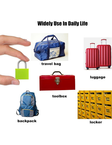 12 Candados de Equipaje DUGJUB con Llave - Metal Colorido 3.3x2.3cm