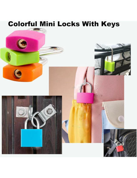 12 Candados de Equipaje DUGJUB con Llave - Metal Colorido 3.3x2.3cm
