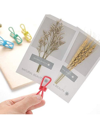 30 Clips de Chip Rojos Yansanido 5 cm Alta Elasticidad