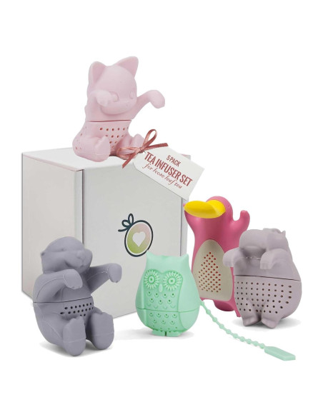 Infusores de Té DecorChiq ParTea - Set de 5 Silicona Multicolor