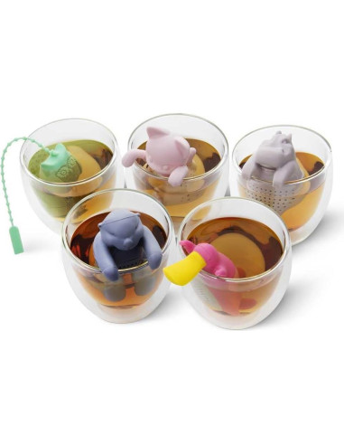 Infusores de Té DecorChiq ParTea - Set de 5 Silicona Multicolor