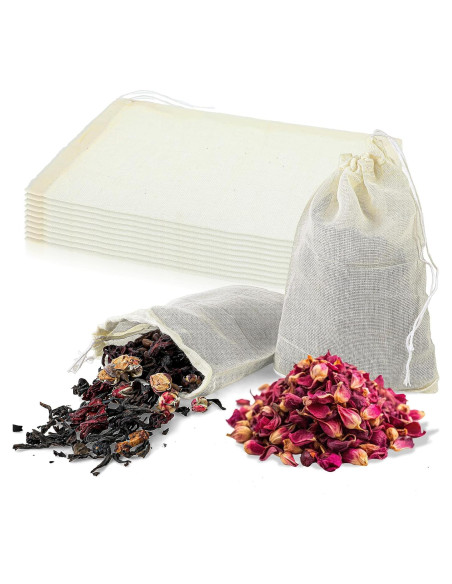 10 Bolsas de Especias Piriuuo de Algodón 10x15 cm Reutilizables