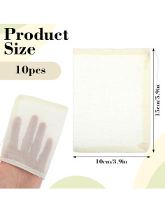 10 Bolsas de Especias Piriuuo de Algodón 10x15 cm Reutilizables 2