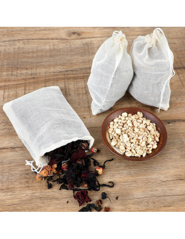 10 Bolsas de Especias Piriuuo de Algodón 10x15 cm Reutilizables