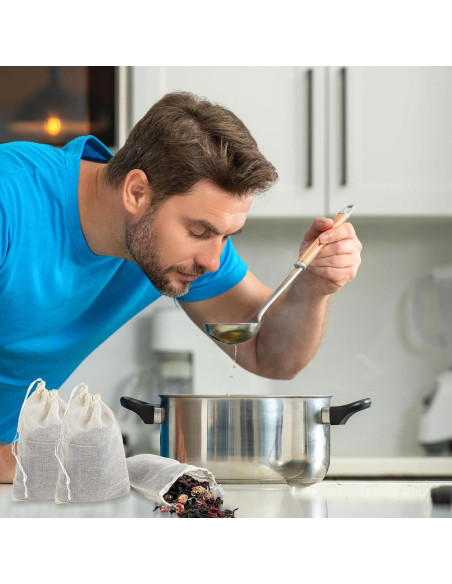 10 Bolsas de Especias Piriuuo de Algodón 10x15 cm Reutilizables