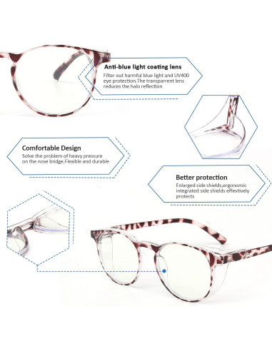 Gafas de Lectura Bifocales Outray 2.5x Luz Azul Púrpura