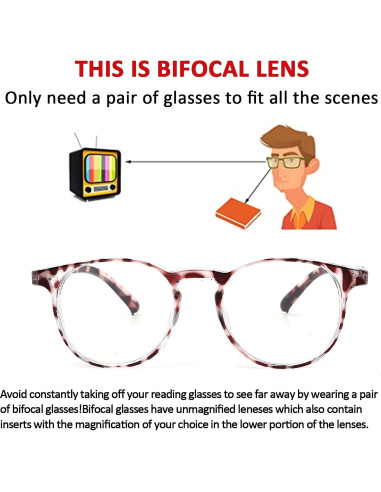 Gafas de Lectura Bifocales Outray 2.5x Luz Azul Púrpura